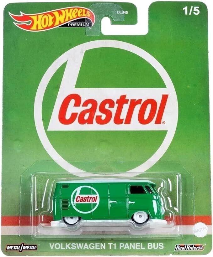 1:64 Hot Wheels Premium 2023 Pop Culture 979U VW T1 Panel Bus CASTROL green