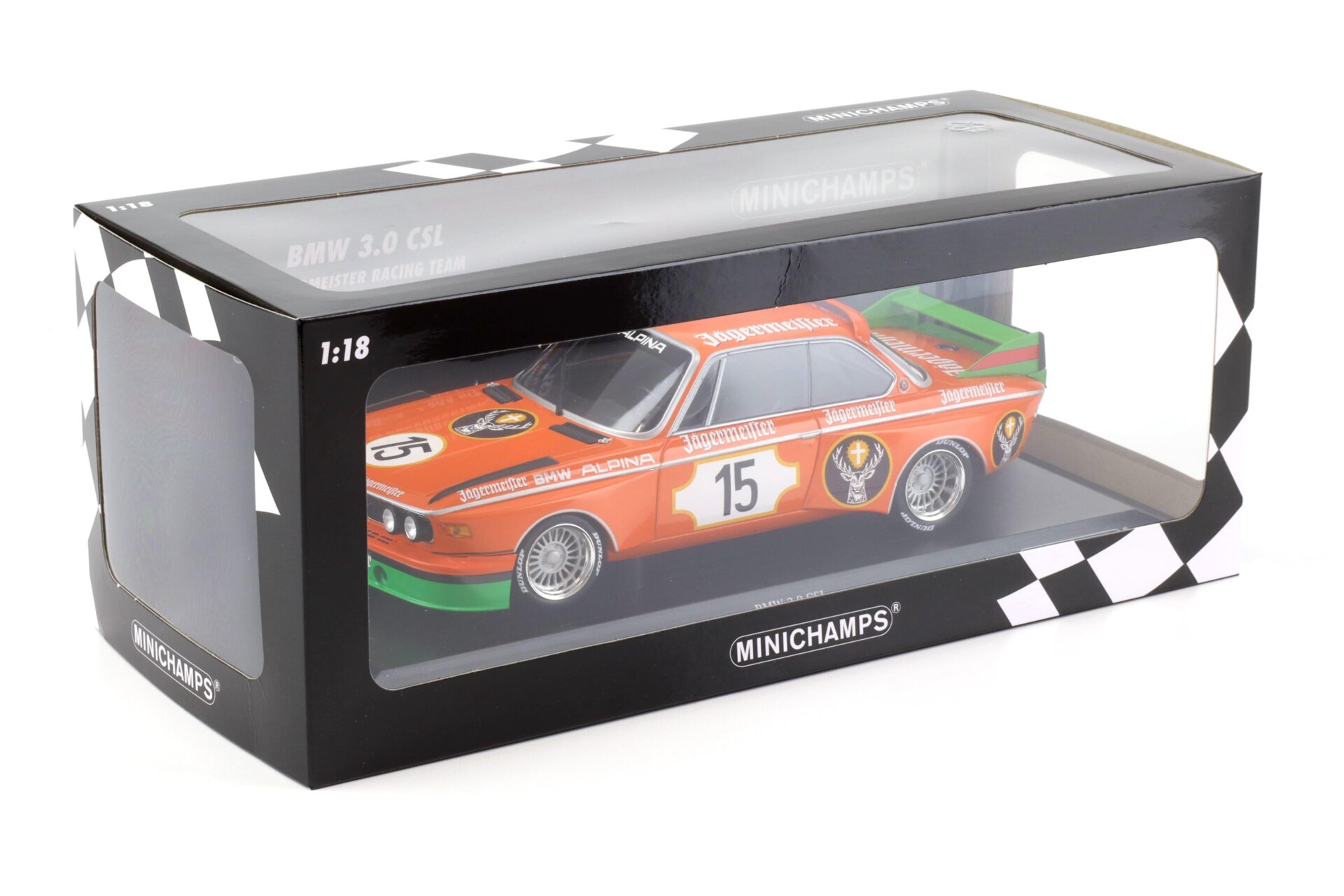 1:18 Minichamps BMW 3.0 CSL Jägermeister Racing Team Lauda/Joisten 6h Nürburgring 1973