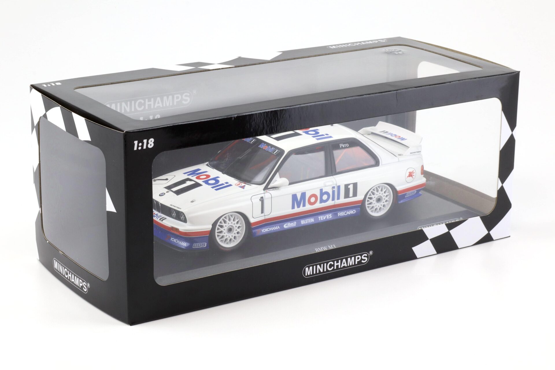 1:18 Minichamps BMW M3 E30 Pirro #1 Winner Macau Guia Race 1992 Mobil 1