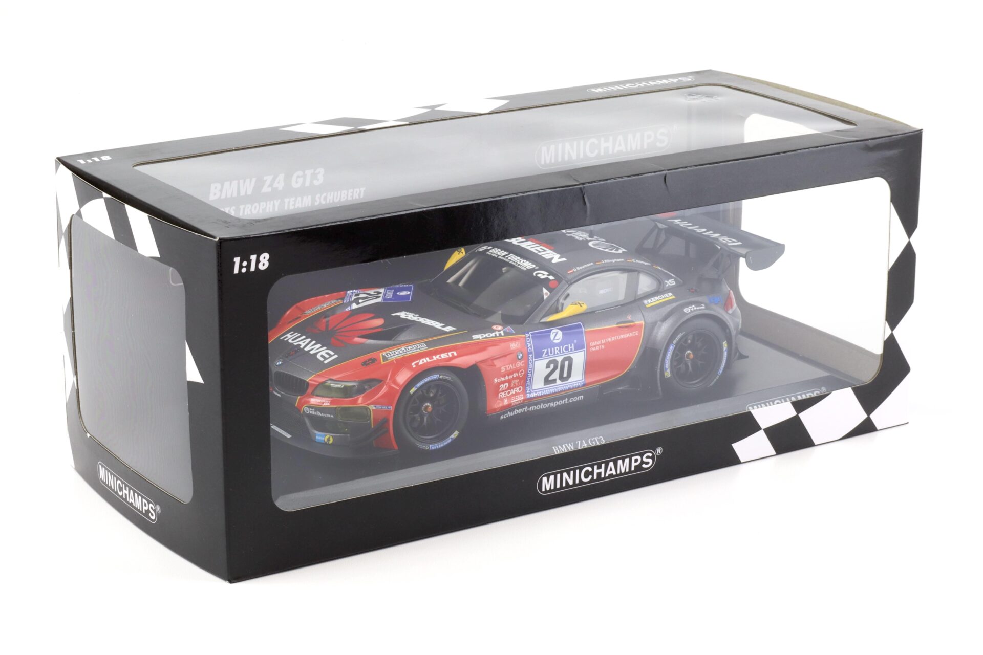 1:18 Minichamps BMW Z4 GT3 Trophy Team Schubert 24h Nürburgring 2015 Baumann/Hürtgen