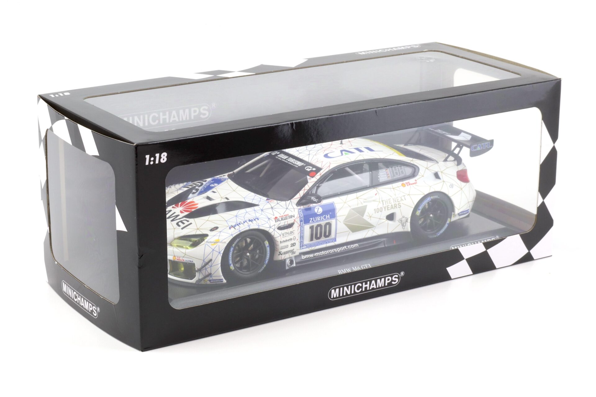 1:18 Minichamps BMW M6 GT3 Schober Motorsport 24h Nürburgring 2016 #100