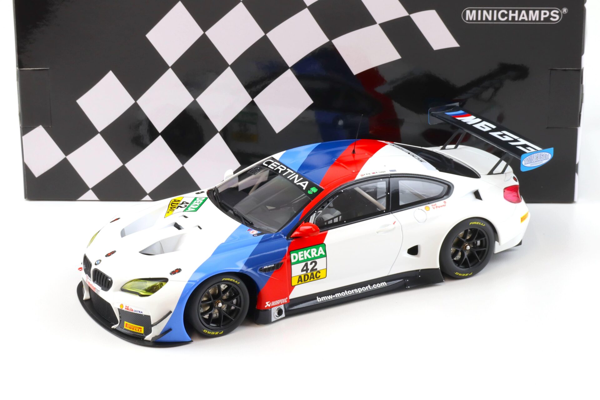 1:18 Minichamps BMW M6 GT3 Team Schnitzer Oschersleben ADAC GT Masters 2017 #42