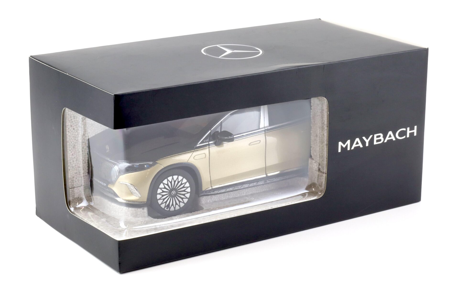 1:18 NZG Mercedes Maybach EQS 680 SUV black/ Kalahari gold DEALER VERSION