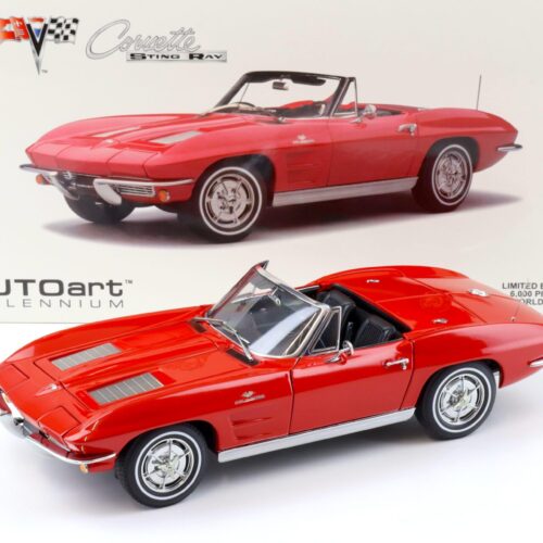 1:18 AUTOart Chevrolet Corvette 1963 Convertible C2 Riverside red 71191