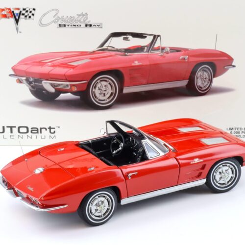 1:18 AUTOart Chevrolet Corvette 1963 Convertible C2 Riverside red 71191