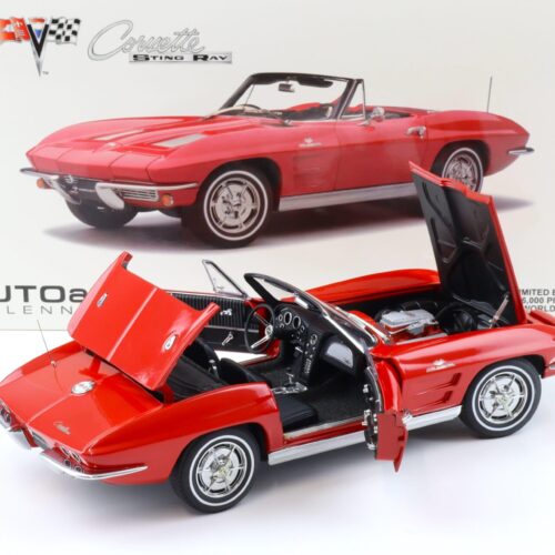 1:18 AUTOart Chevrolet Corvette 1963 Convertible C2 Riverside red 71191