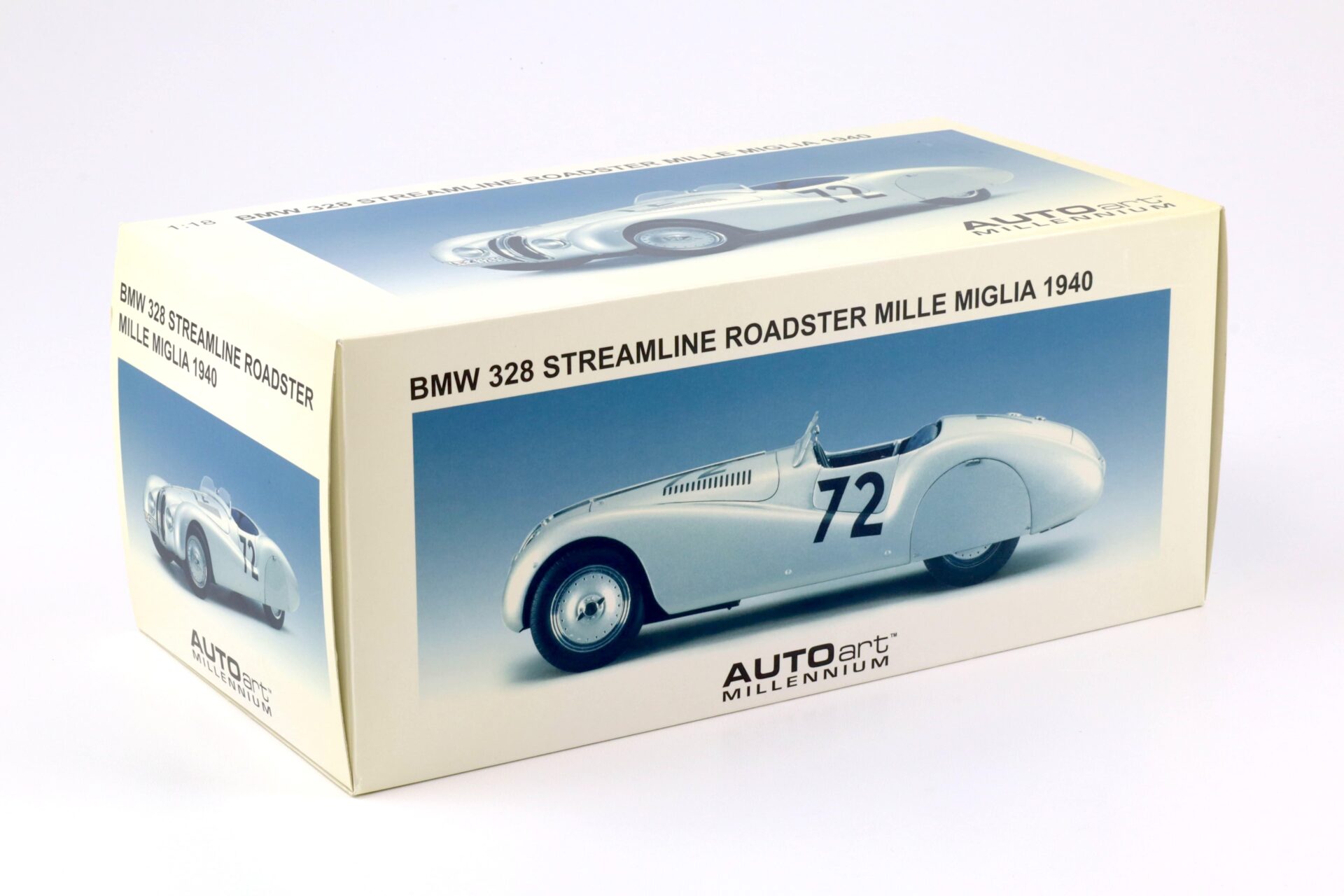 1:18 AUTOart BMW 328 Streamline Roadster #72 Mille Miglia 1940 silver 84045