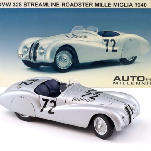 1:18 AUTOart BMW 328 Streamline Roadster #72 Mille Miglia 1940 silver 84045