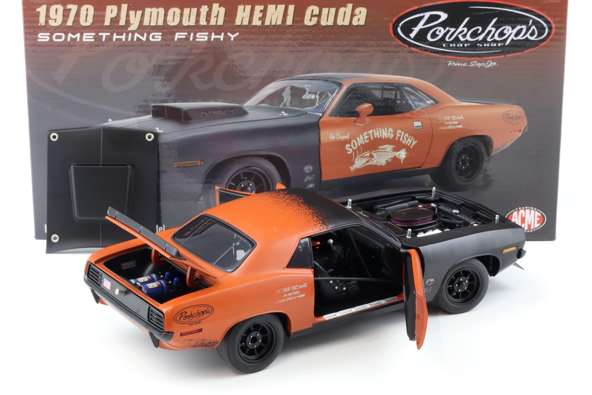 1:18 ACME 1970 Plymouth Hemi Cuda Something Fishy PorkchopÂ´s Chop Shop