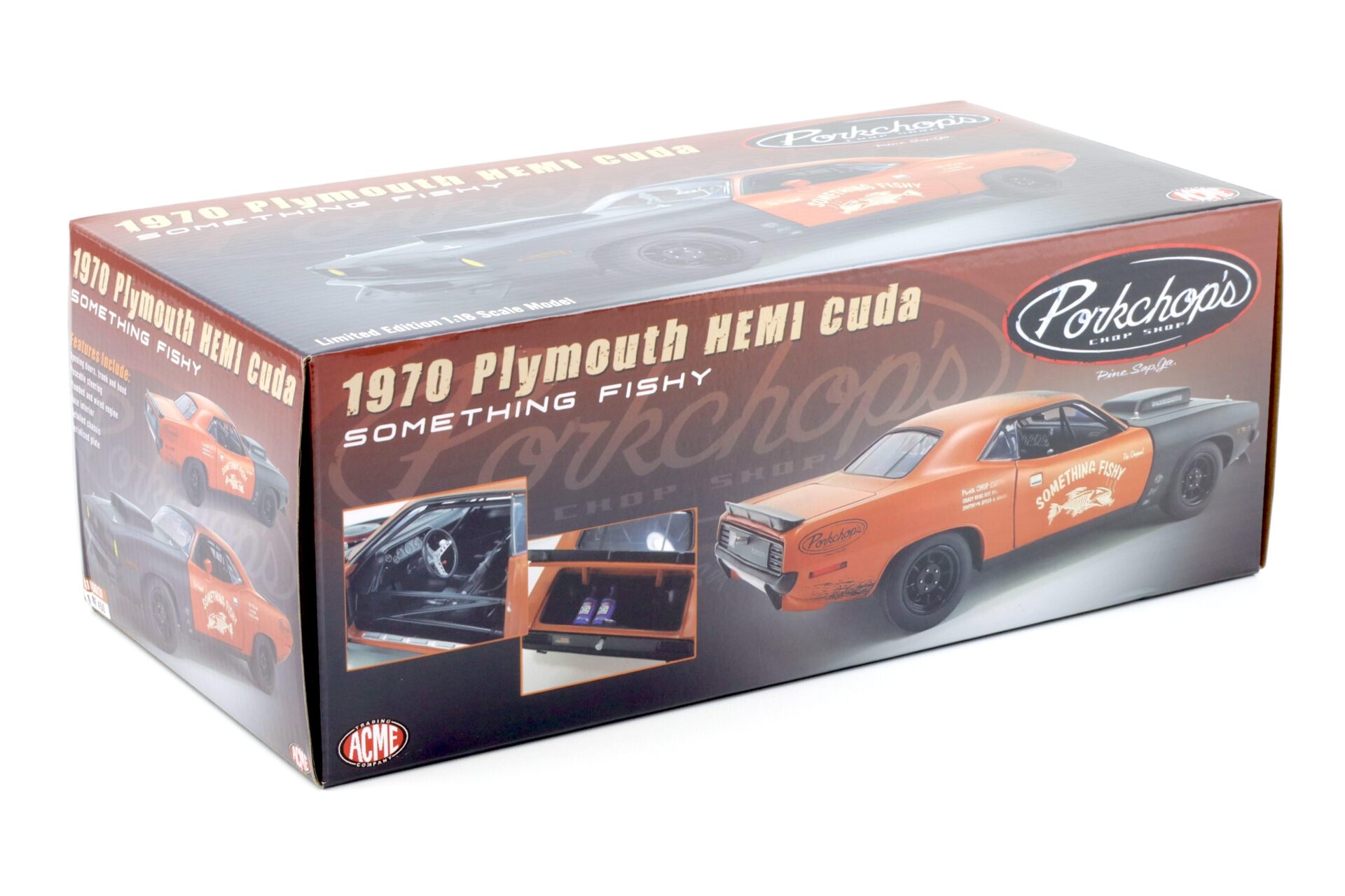 1:18 ACME 1970 Plymouth Hemi Cuda Something Fishy PorkchopÂ´s Chop Shop