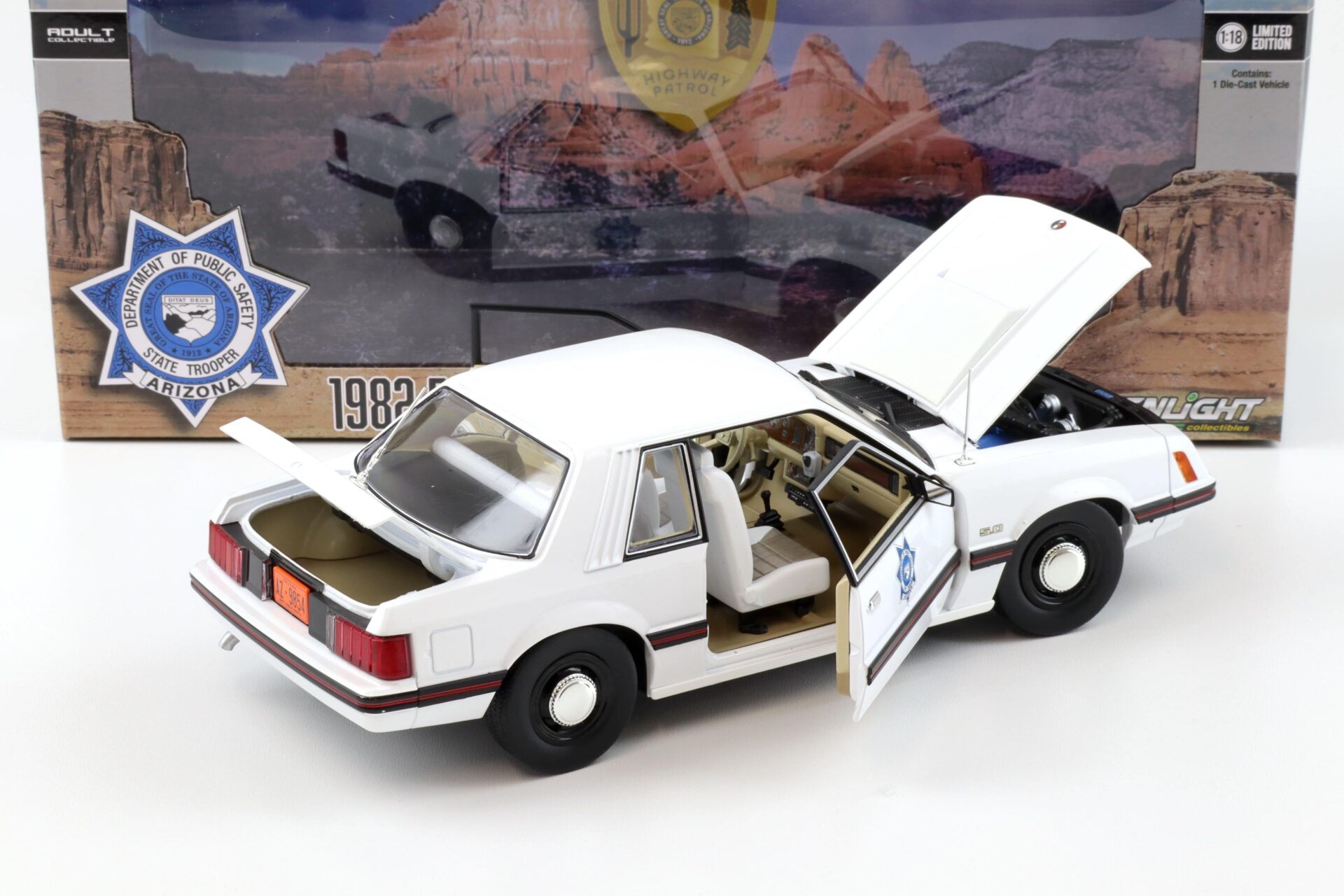 1:18 Greenlight 1982 Ford Mustang 5.0 SSP Arizona Department of Public Safety