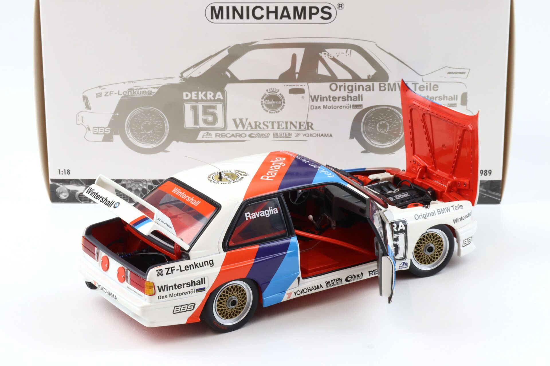 1:18 Minichamps BMW M3 E30 DTM #15 R.Ravaglia DTM Champion 1989