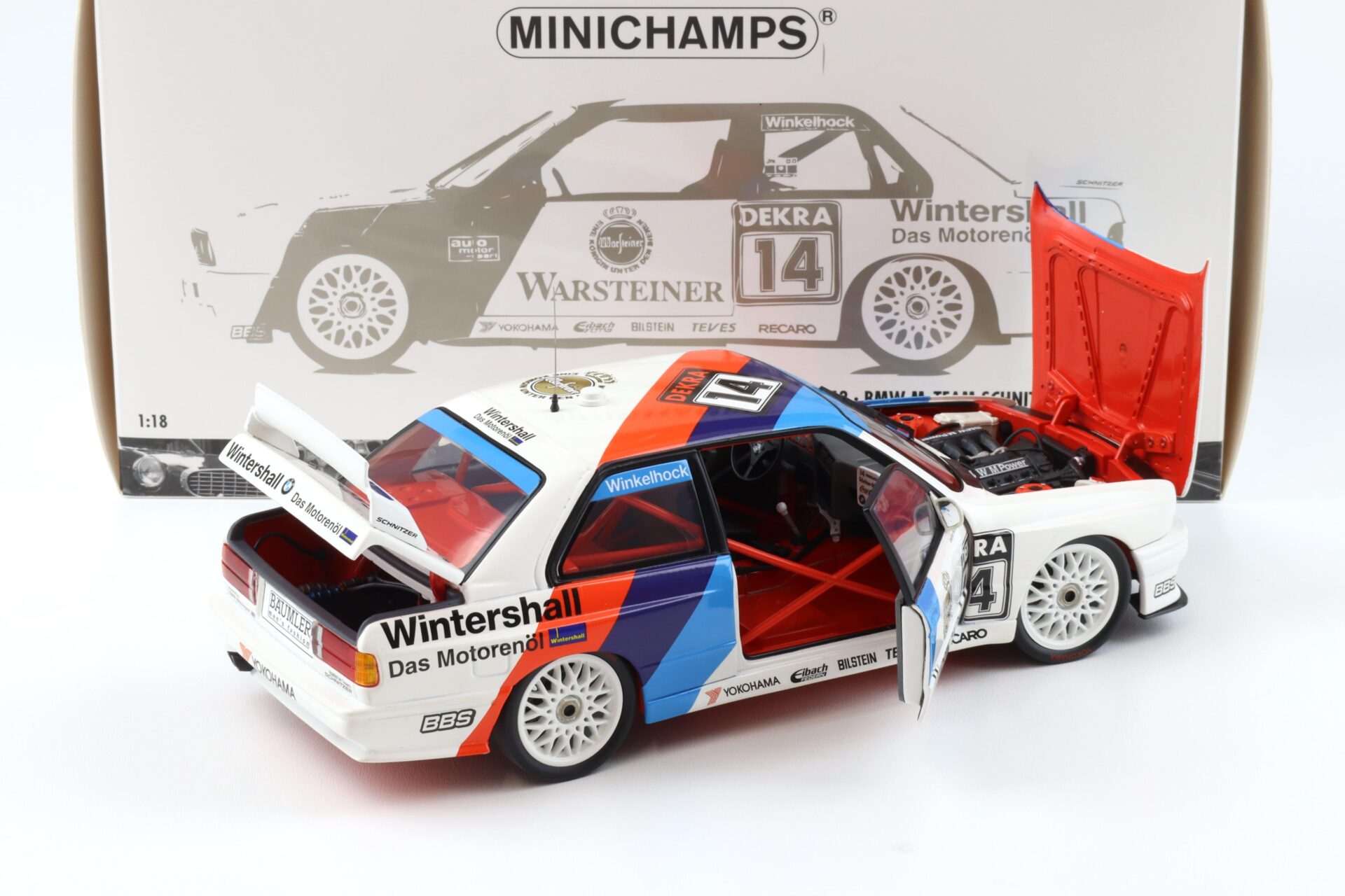 1:18 Minichamps BMW M3 E30 DTM M-Team Schnitzer Winkelhock Winner Norisring 1992