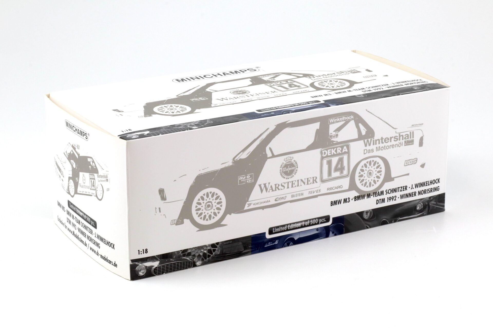 1:18 Minichamps BMW M3 E30 DTM M-Team Schnitzer Winkelhock Winner Norisring 1992