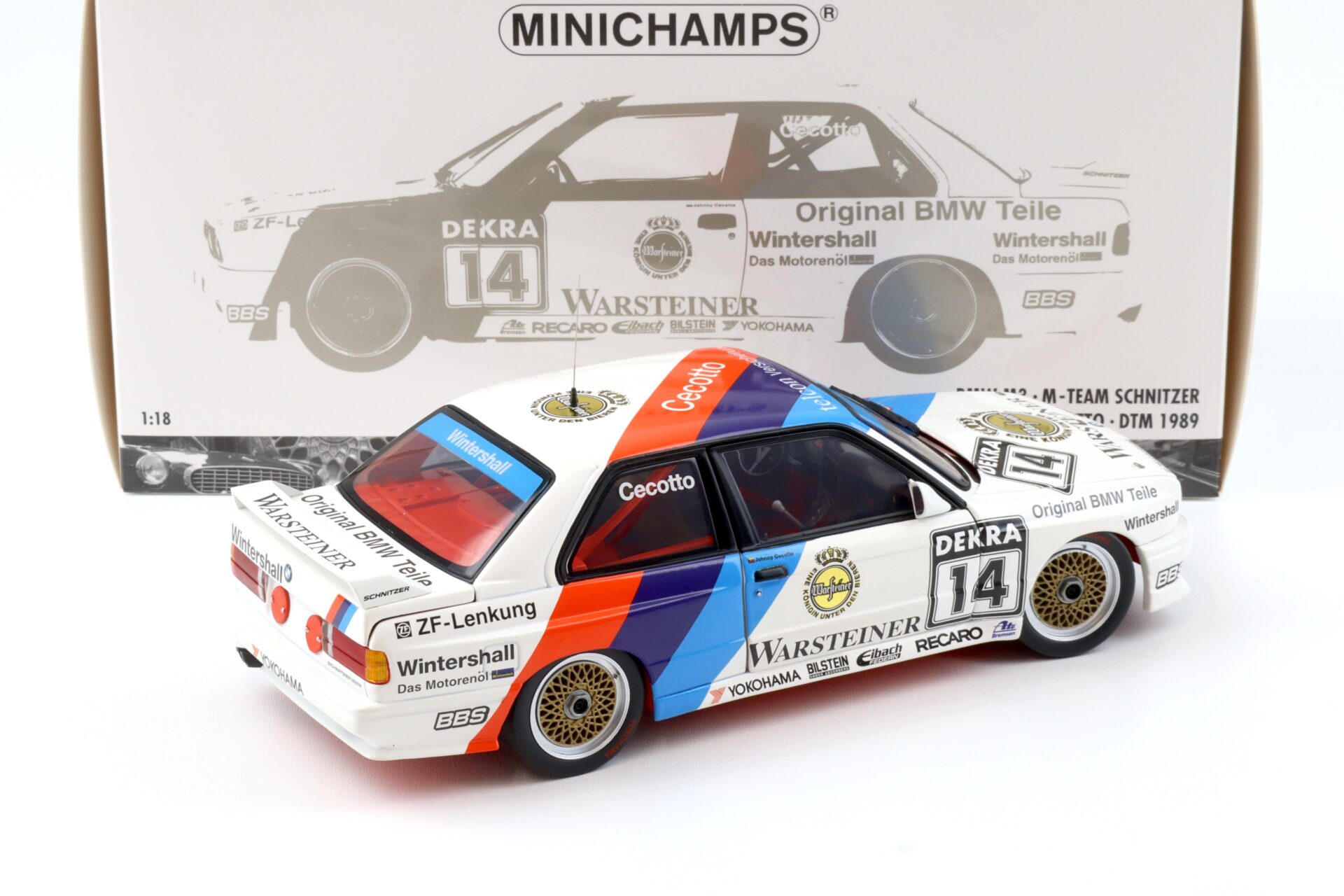 1:18 Minichamps BMW M3 E30 DTM M-Team Schnitzer #14 J.Cecotto DTM 1989