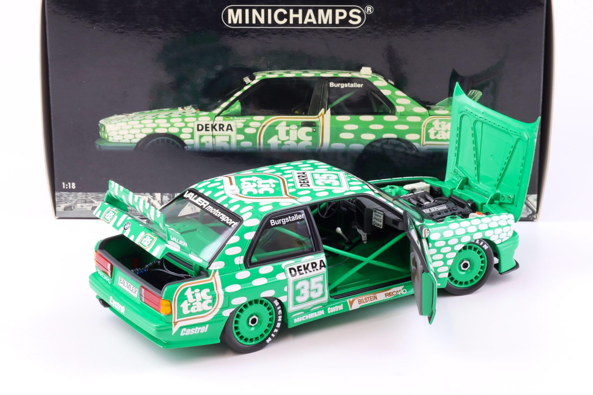 1:18 Minichamps BMW M3 E30 DTM TICTAC #35 A.Burgstaller DTM 1992