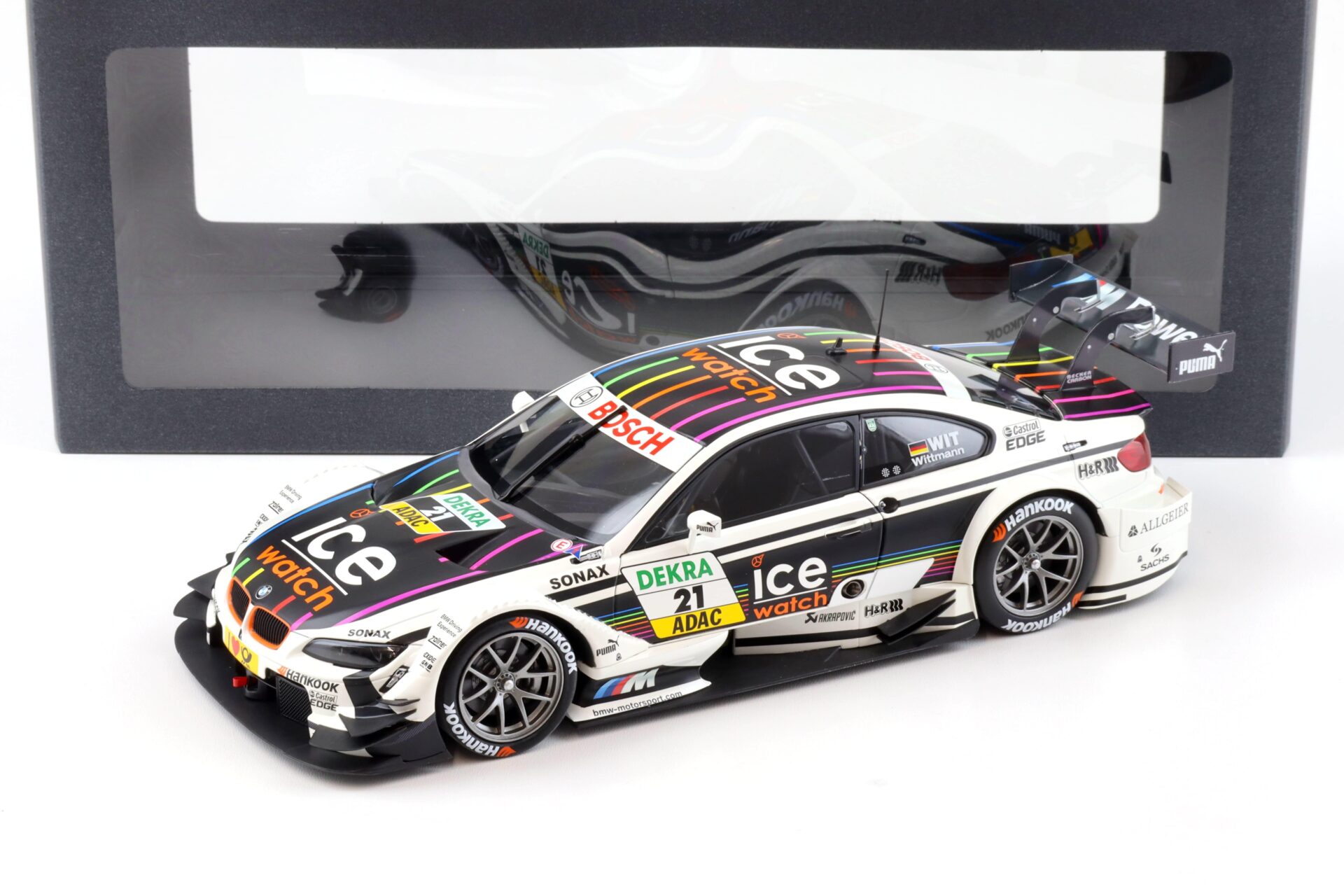 1:18 Minichamps BMW M3 E92 DTM 2013 ICE WATCH Wittmann #21 DEALER VERSION