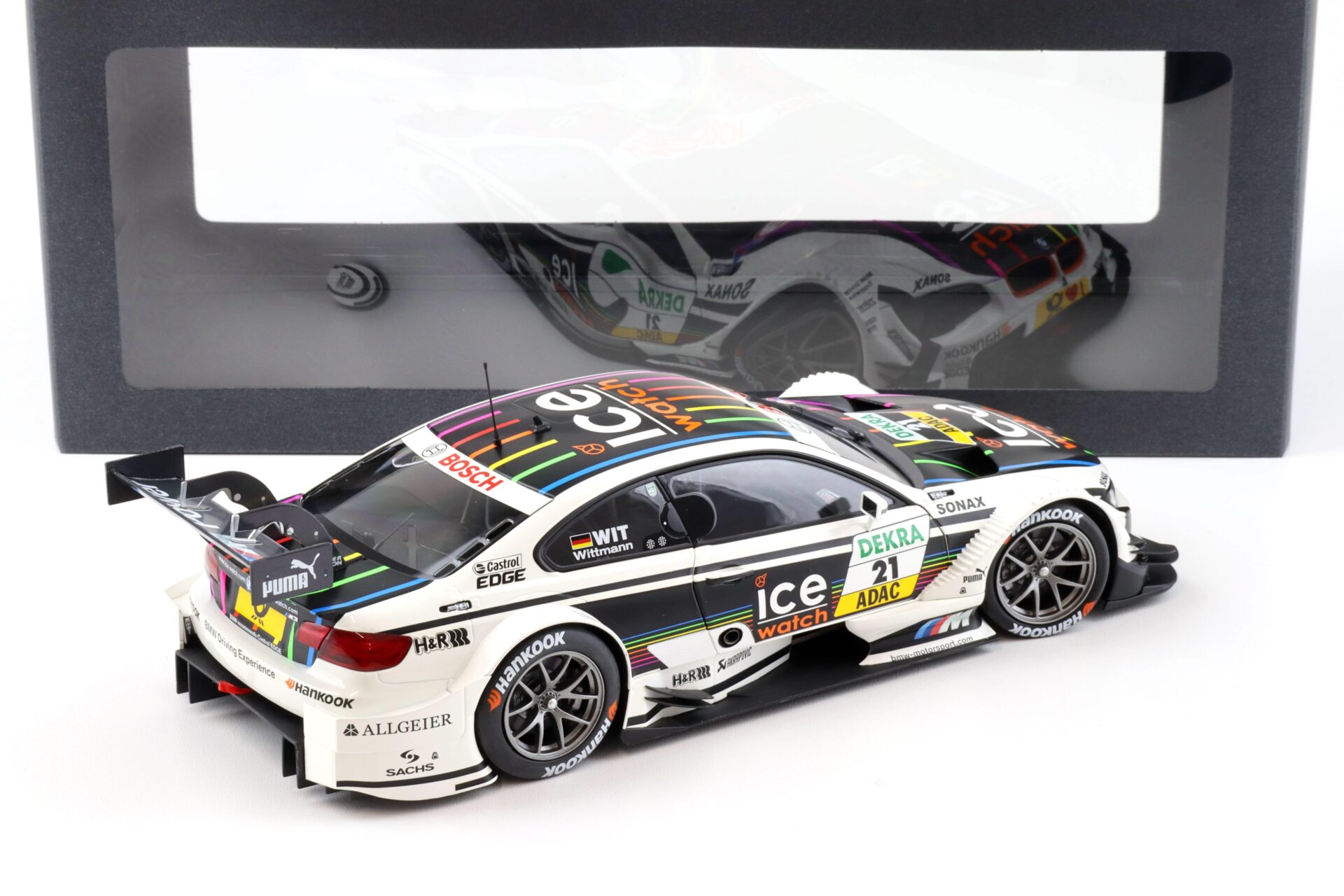 1:18 Minichamps BMW M3 E92 DTM 2013 ICE WATCH Wittmann #21 DEALER VERSION
