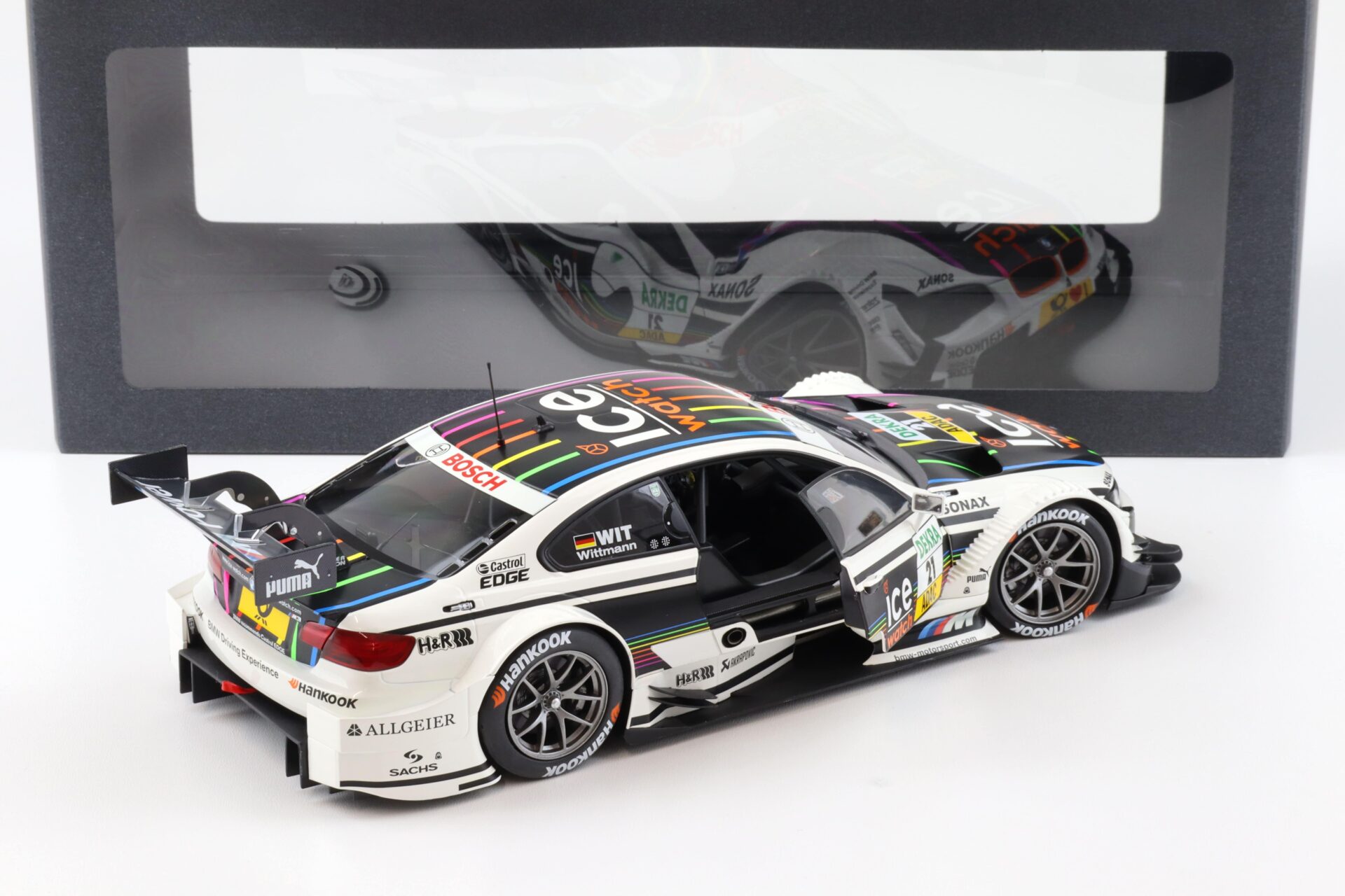 1:18 Minichamps BMW M3 E92 DTM 2013 ICE WATCH Wittmann #21 DEALER VERSION