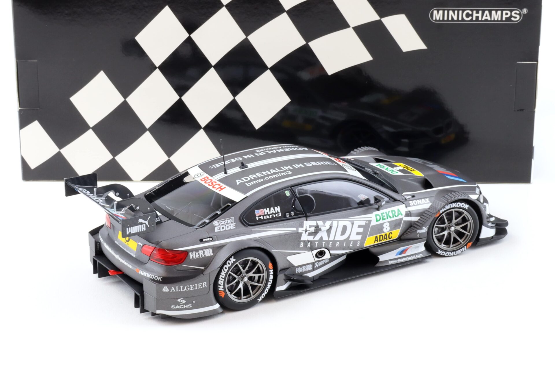 1:18 Minichamps BMW M3 E92 DTM Team RBM J.Hand #8 EXIDE DTM 2013