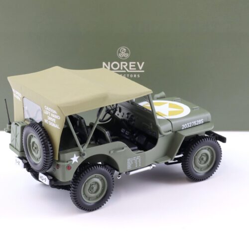 1:18 Norev Jeep Willys Army 1944 1st Div Inf HQ green - Limited 200 pcs.