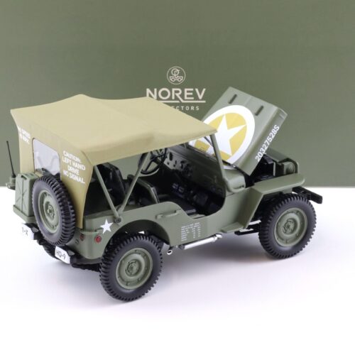 1:18 Norev Jeep Willys Army 1944 1st Div Inf HQ green - Limited 200 pcs.