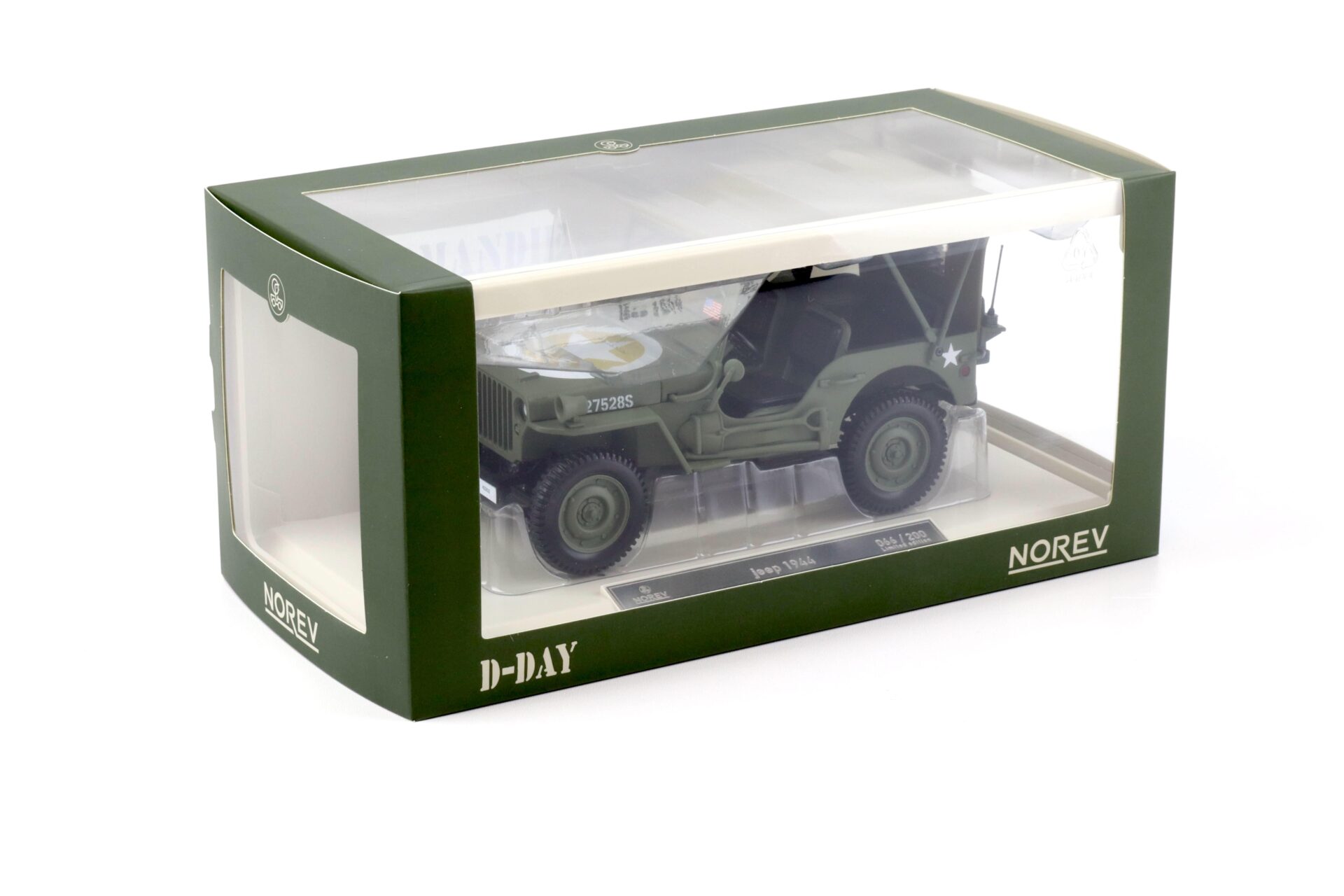 1:18 Norev Jeep Willys Army 1944 1st Div Inf HQ green - Limited 200 pcs.