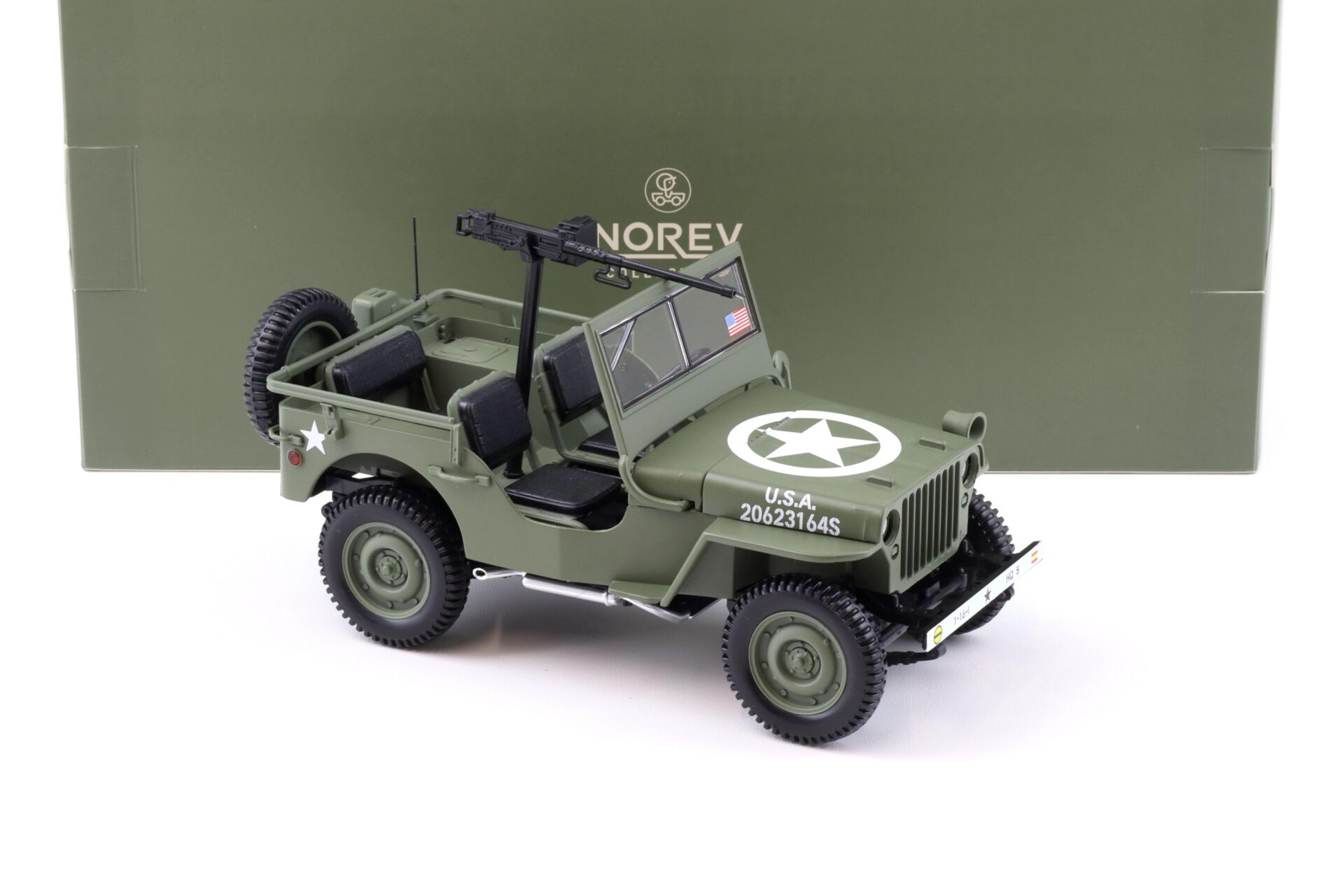 1:18 Norev Jeep Willys Army 1944 D-Day US Army green 189016