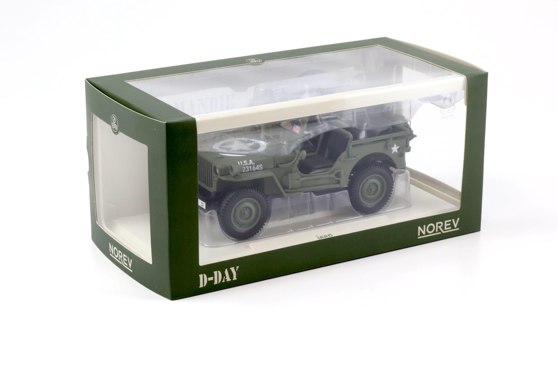 1:18 Norev Jeep Willys Army 1944 D-Day US Army green 189016