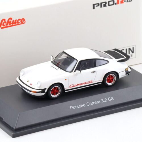 1:43 Schuco PRO.R43 Porsche 911 Carrera 3.2 CS Coupe white/ red - Image 1