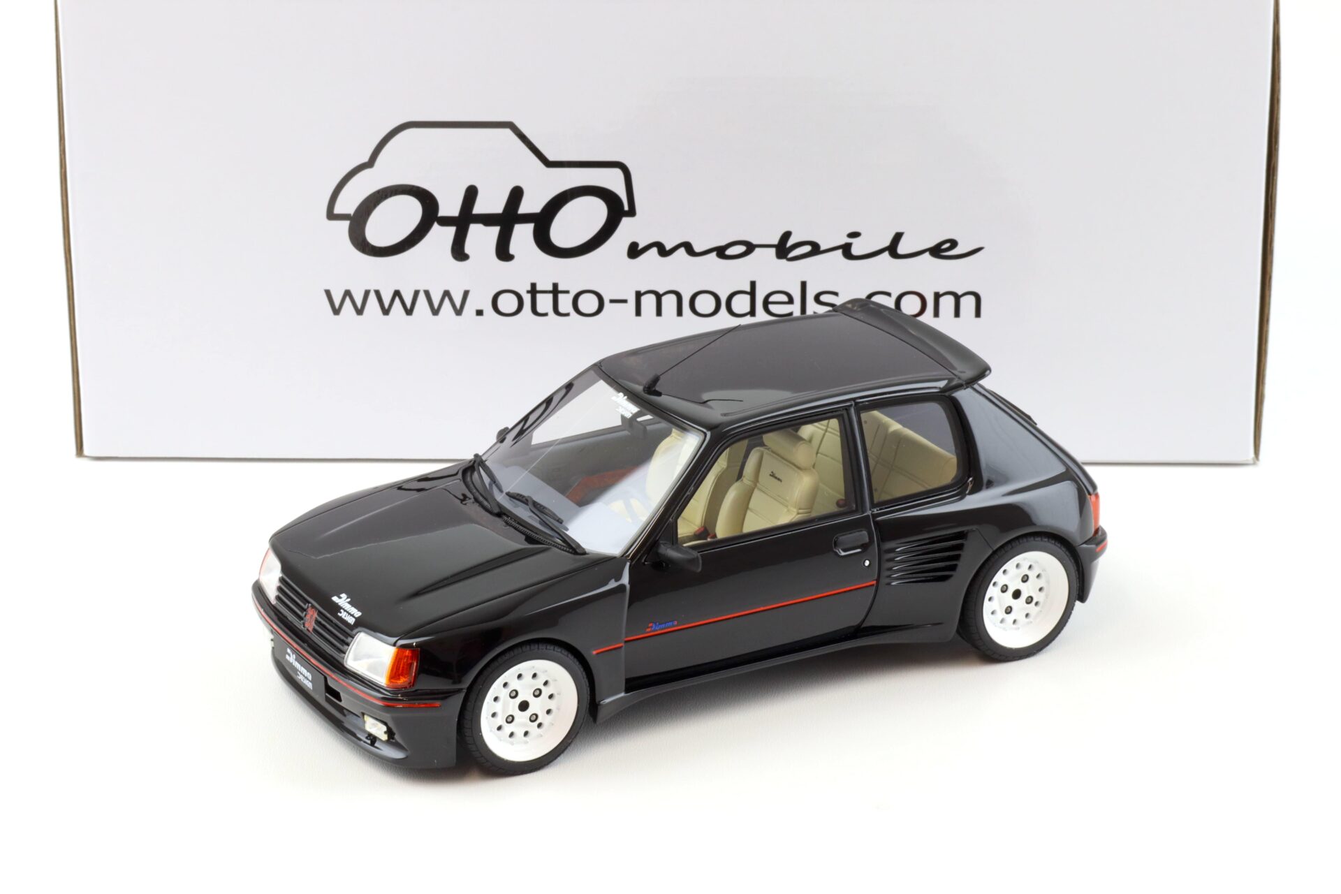 1:18 OTTO mobile OT901 Peugeot 205 Dimma black/ white wheels 1989