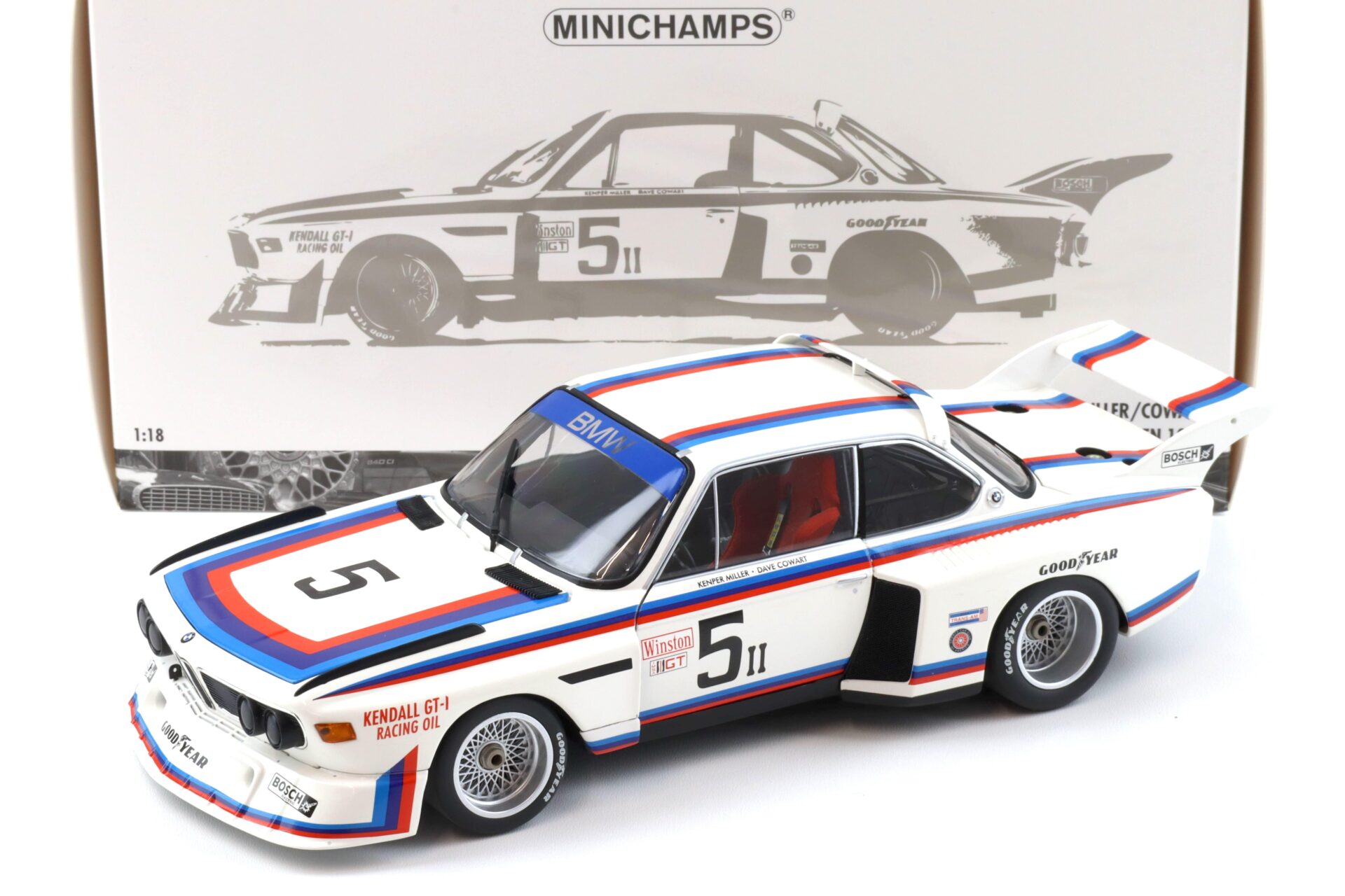 1:18 Minichamps BMW 3.5 CSL Gr.5 MILLER/ COWART 6h Watkins Glen 1979