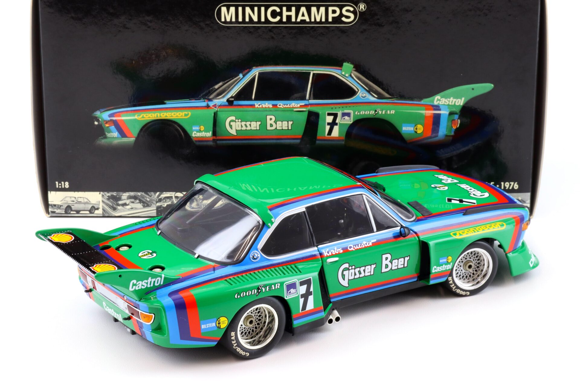 1:18 Minichamps BMW 3.5 CSL Gr.5 GÖSSER Krebs/ Quester 1000km Nürburgring 1976