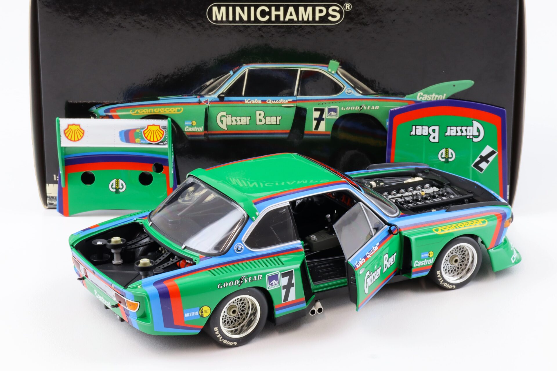 1:18 Minichamps BMW 3.5 CSL Gr.5 GÖSSER Krebs/ Quester 1000km Nürburgring 1976