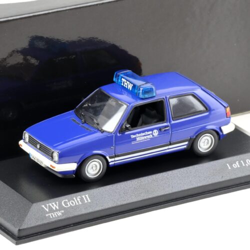 1:43 Minichamps VW Golf 2 THW Hamburg Mitte blue 1985