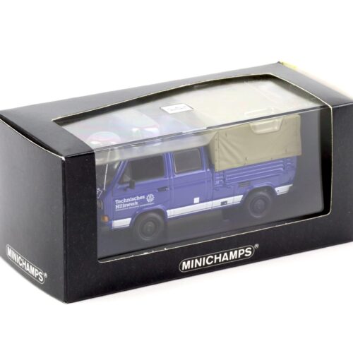 1:43 Minichamps VW T3 Doka Pritschenwagen THW Hannover blue