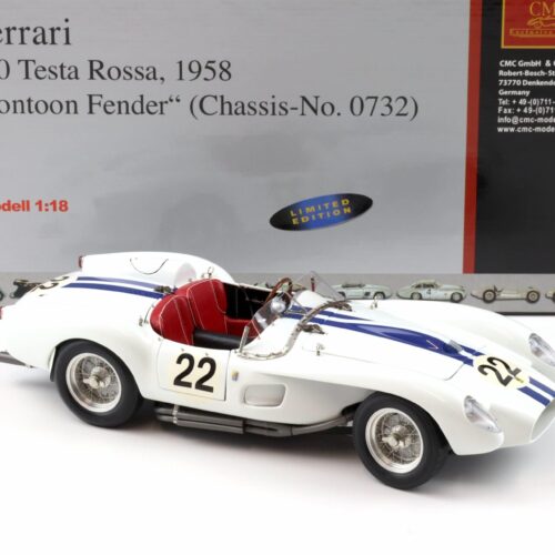 1:18 CMC Ferrari 250 Testa Rossa 1958 Pontoon Fender #22 white M-080