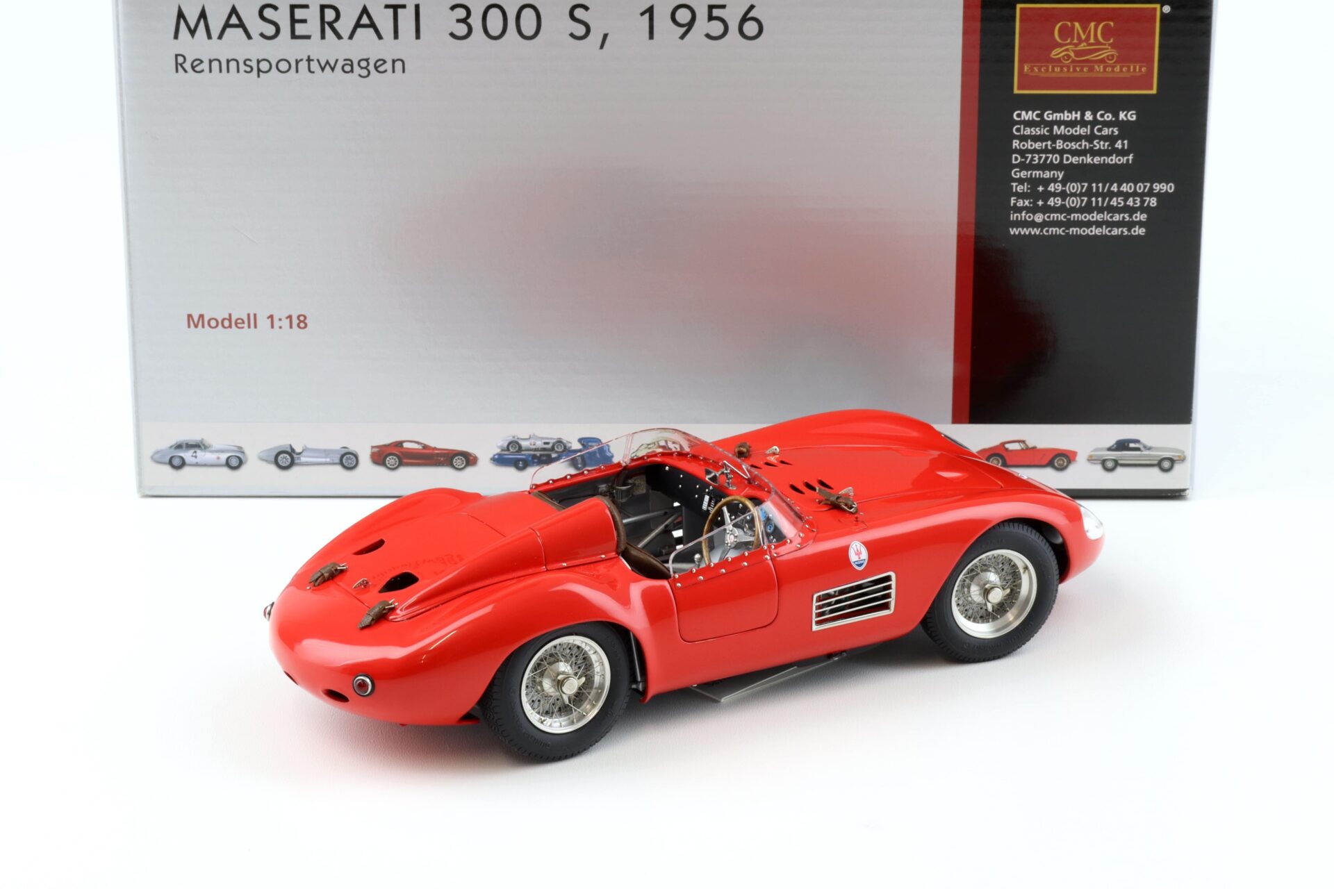 1:18 CMC Maserati 300S Rennsportwagen 1956 red M-105