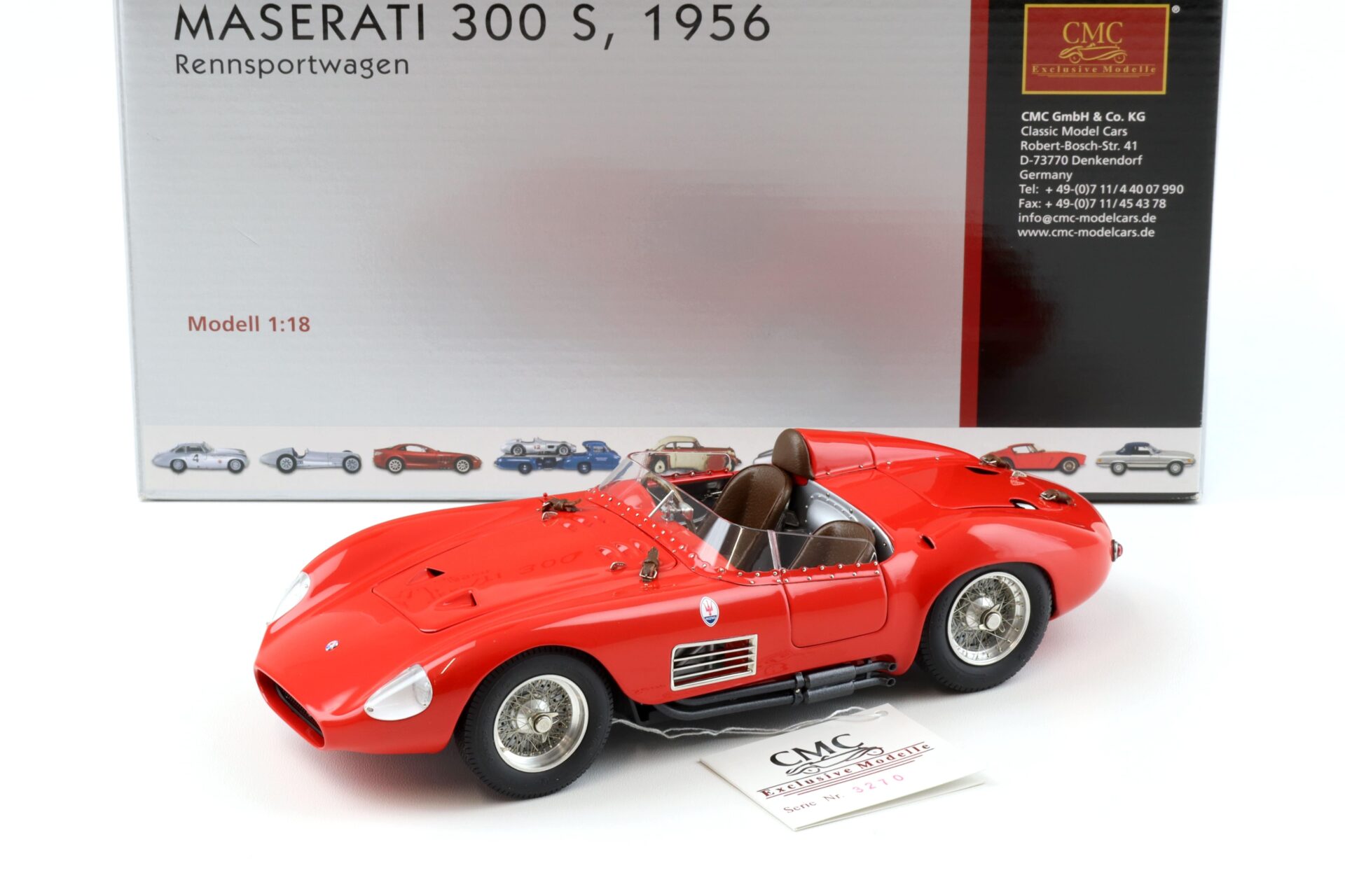 1:18 CMC Maserati 300S Rennsportwagen 1956 red M-105