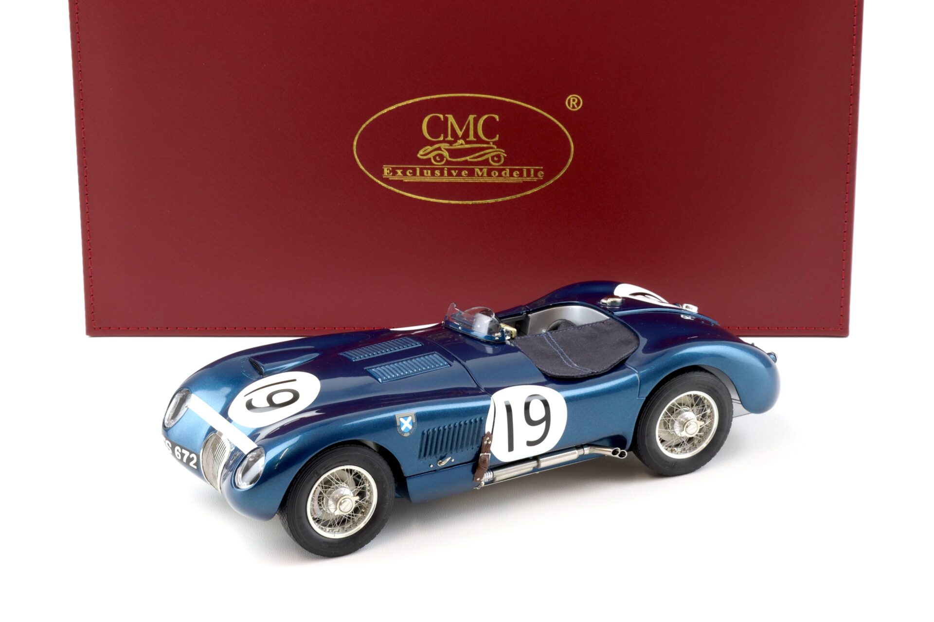 1:18 CMC Jaguar C-Type Goodwood Members Meeting 1954 Jimmy Stewart #19 M-192