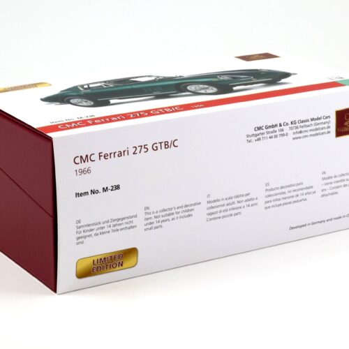 1:18 CMC Ferrari 275 GTB/C Coupe 1966 Verde Pino metallic M-238