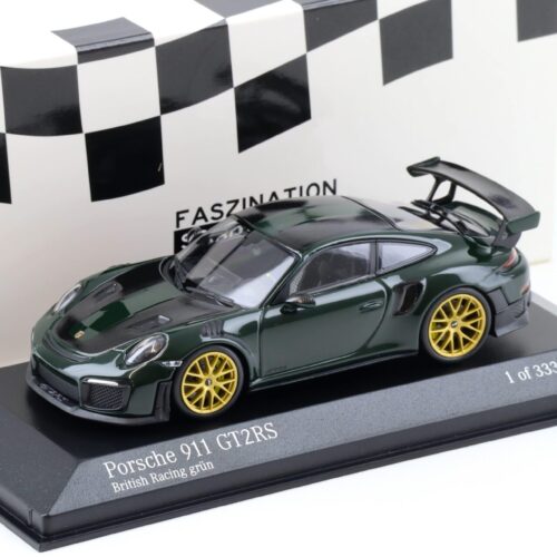 1:43 Minichamps Porsche 911 (991.II) GT2 RS British Racing green/ gold wheels