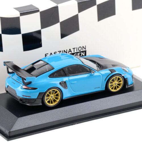1:43 Minichamps Porsche 911 (991.II) GT2 RS Miami blue/ gold wheels