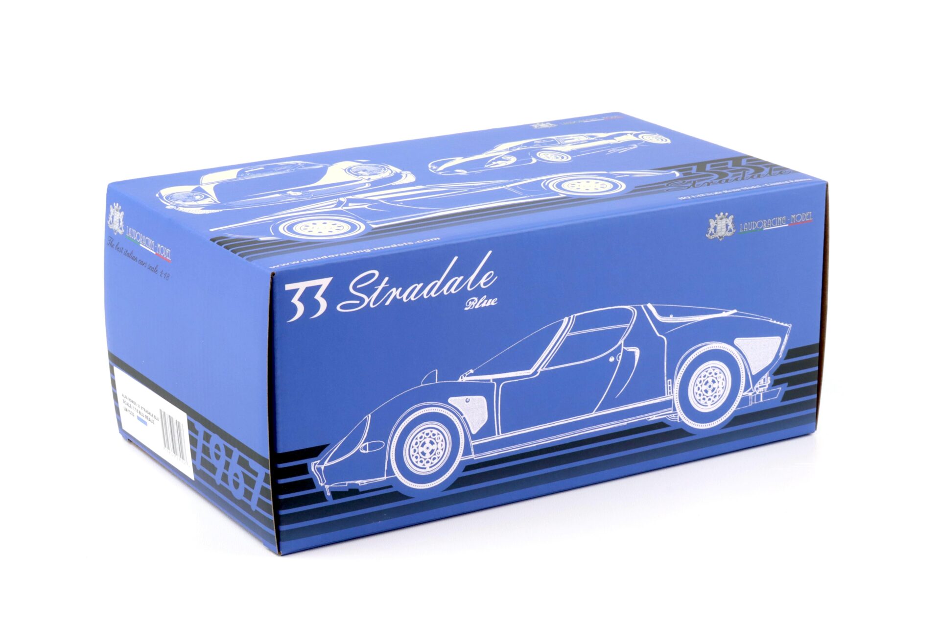 1:18 Laudoracing-Model Alfa Romeo 33 Coupe Stradale D Version Blue Telaio