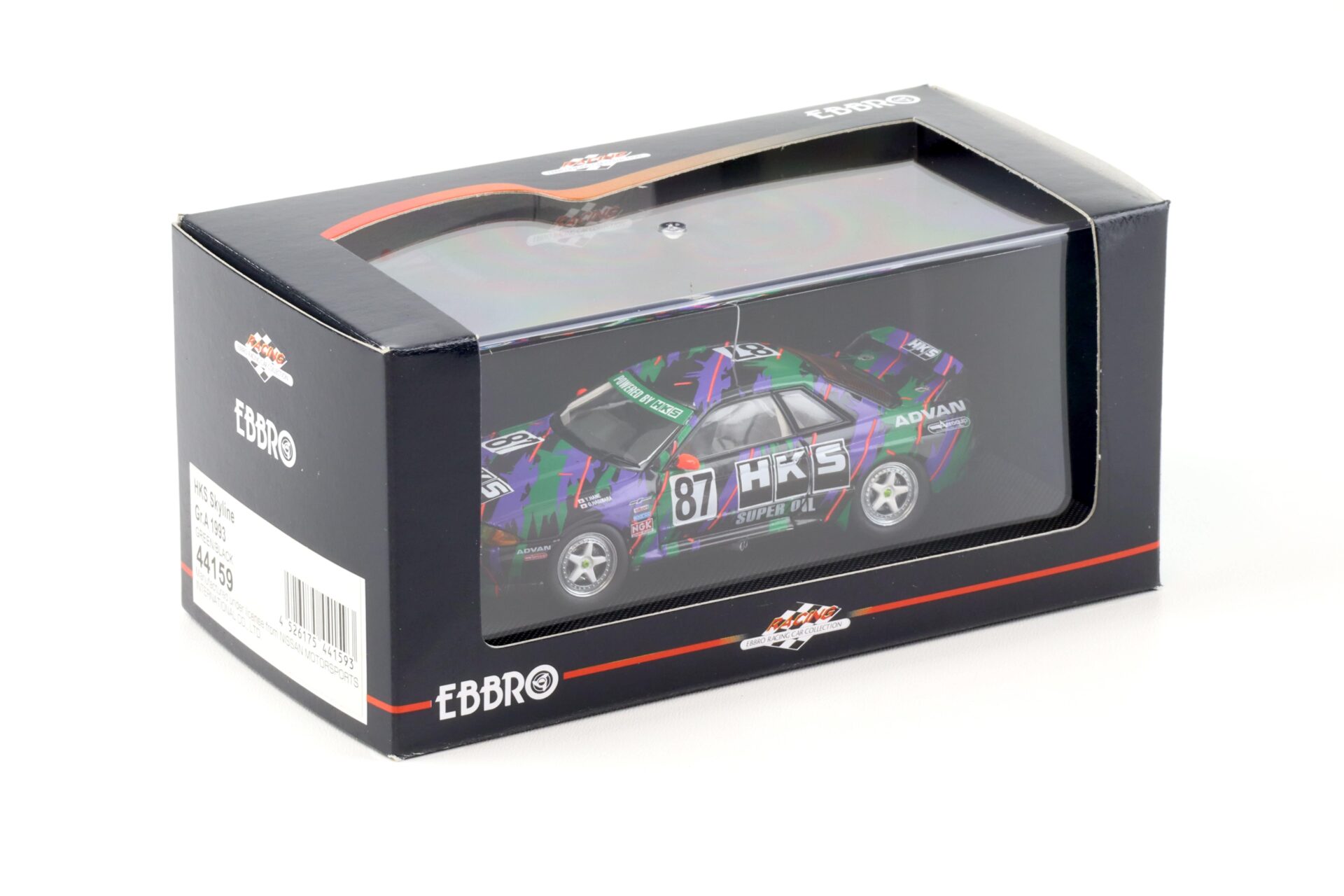 1:43 Ebbro Nissan Skyline R32 HKS Gr.A 1993 #87 green/black