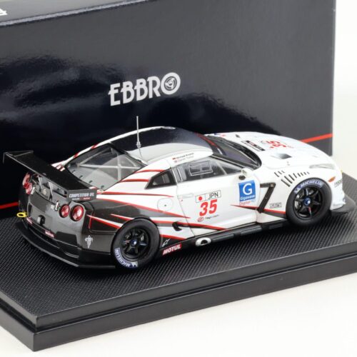 1:43 Ebbro Nissan GT-R R35 GT1 2009 Silverstone #35 Krumm/Turner white