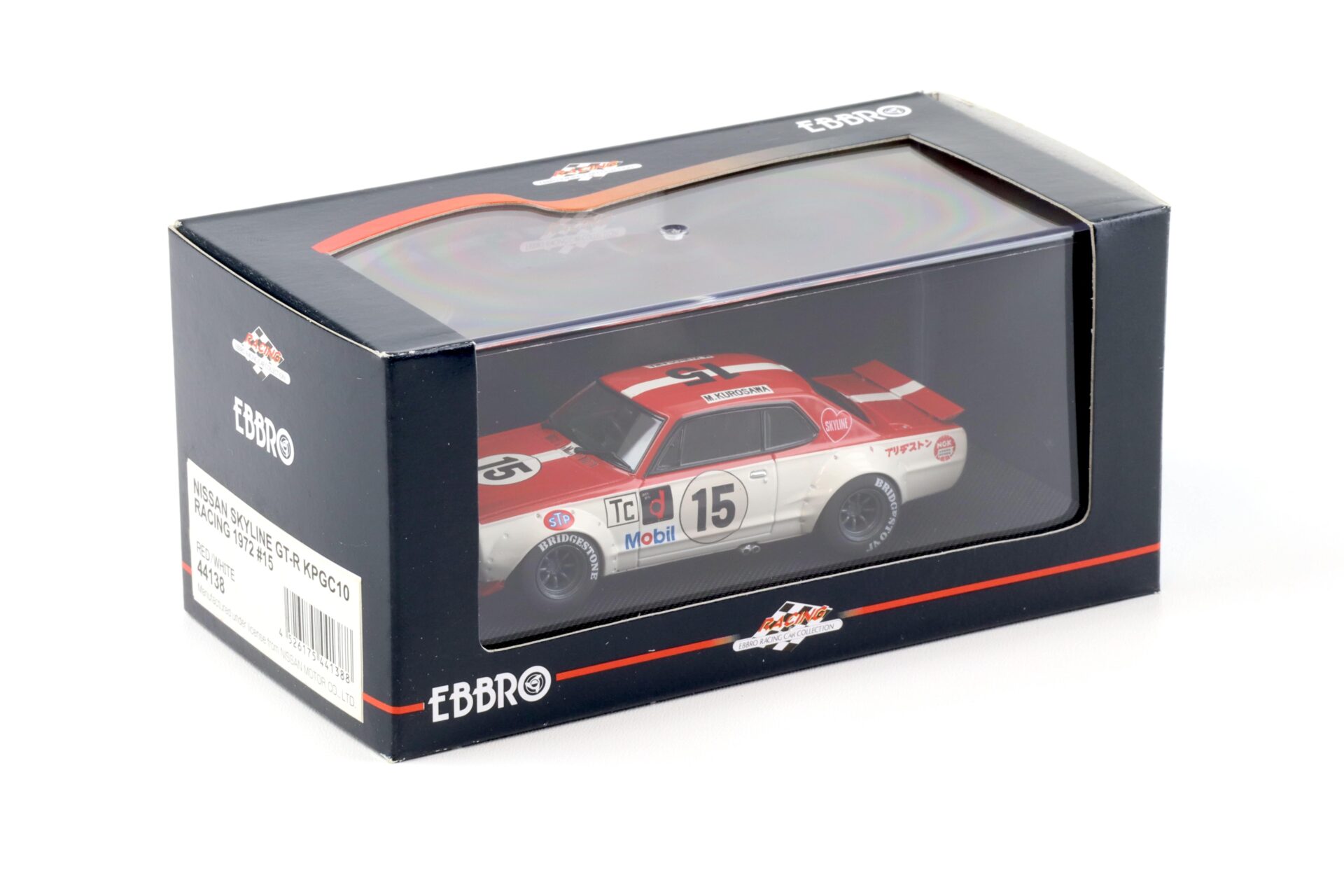 1:43 Ebbro Nissan Skyline GT-R KPGC10 Racing 1972 Kurosawa #15 red/white