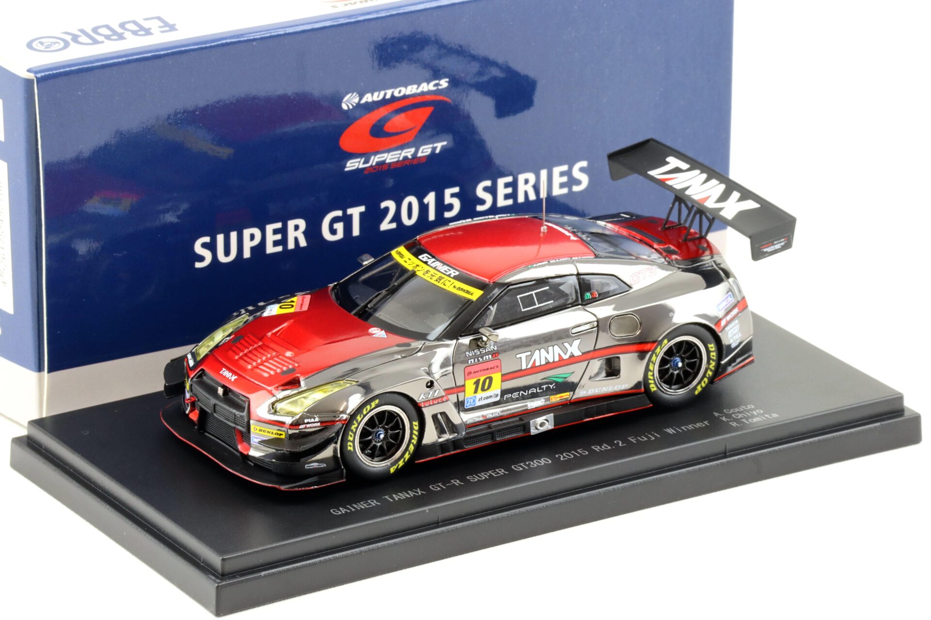 1:43 Ebbro Nissan GT-R R35 Super GT300 Rd.2 Fuji Winner 2015 GAINER TANAX #10