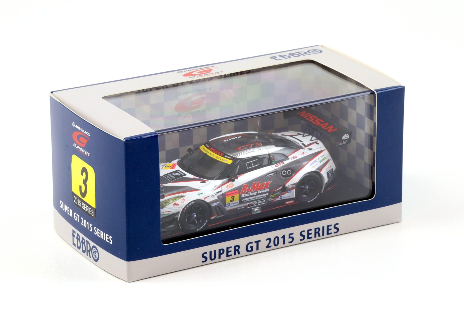 1:43 Ebbro Nissan GT-R R35 Super GT300 Rd.3 Thailand Winner 2015 B-MAX NDDP #3