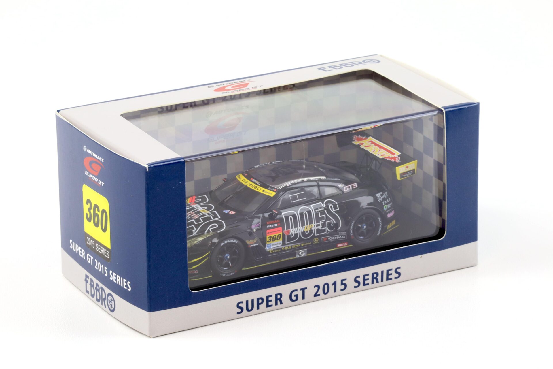 1:43 Ebbro Nissan GT-R R35 Super GT300 Rd.1 Okayama 2015 RUNUP Group& DOES #360